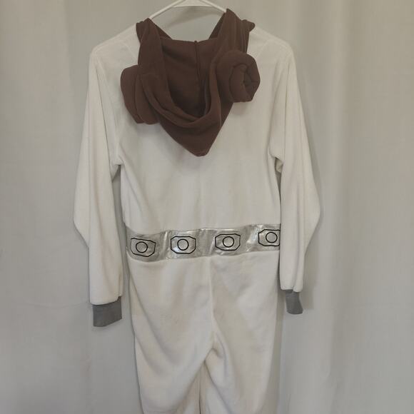 Star Wars Princess Leia Hooded Non Footed Pajamas One Piece XS Costume Zip Suit - Picture 9 of 14